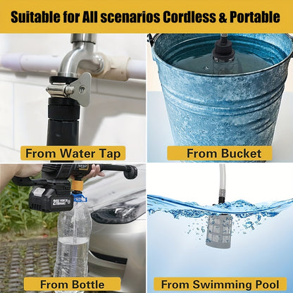 3000W 200Bar Heavy-Duty Cordless Pressure Washer - Brushless Motor, Portable with Carry Case, Compatible with Makita 18V Lithium-Ion Batteries, for Garden, Patio, Car, Machinery Cleaning - Professional & Home Use, Sleek Tool,