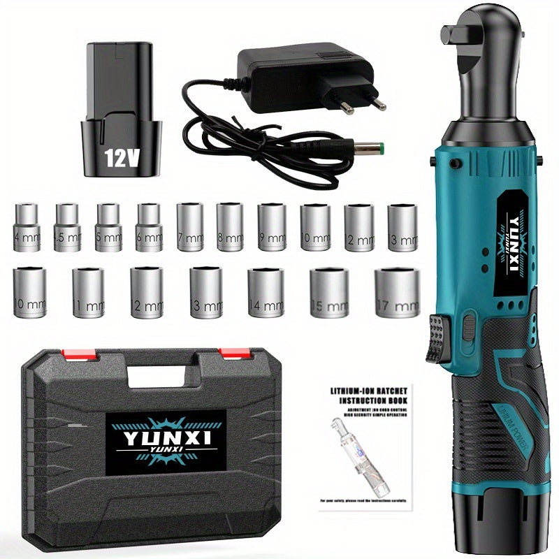 2025 New Electric Wrench, Portable Ratchet Wrench, Automotive Maintenance Angle Crane Installation Tool, Effort-Saving Quick-Release Wrench for Home Renovation, Ergonomic Socket Design, Featuring Adjustable-Speed Trigger, Ide