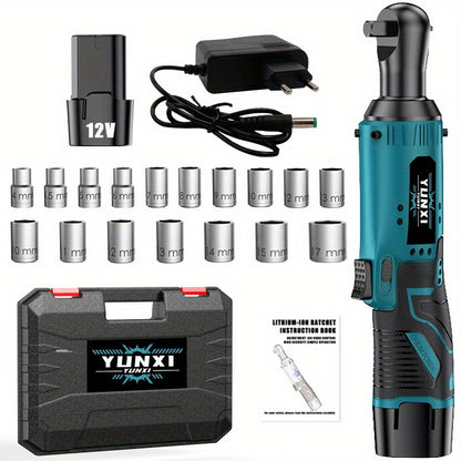 2025 New Electric Wrench, Portable Ratchet Wrench, Automotive Maintenance Angle Crane Installation Tool, Effort-Saving Quick-Release Wrench for Home Renovation, Ergonomic Socket Design, Featuring Adjustable-Speed Trigger, Ide