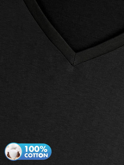 3pcs Women'S 100% V-Neck Long Sleeve T-Shirts - Soft, Durable, and Comfortable Casual Wear for All Seasons, Perfect for Holidays, Graduations, and Everyday Style, Everyday Comfort Wear | Minimalist Style | Soft Fabric Tee