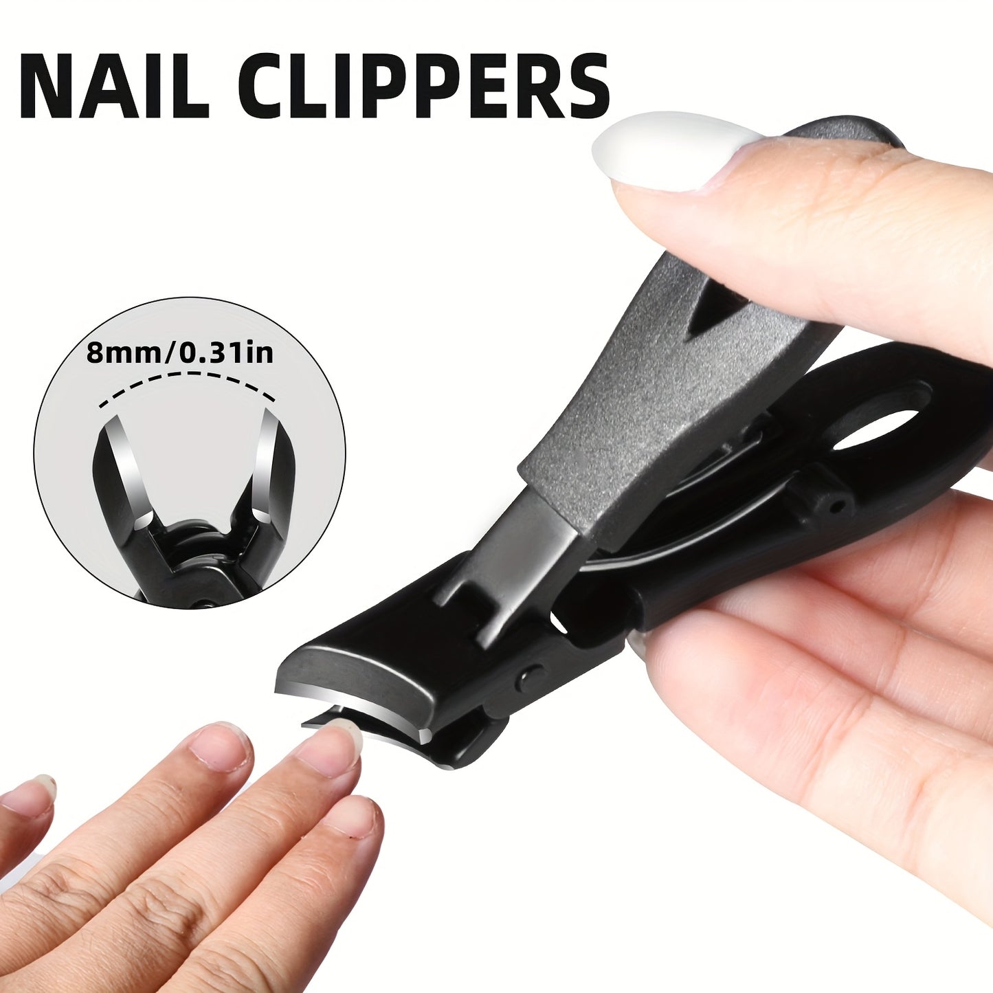 6pcs Ingrown Toenail Care Kit - Wide Jaw & Large Angled Clippers for Thick Nails, Includes Nail File & Pedicure Tools, Long Handles, eagle beak nail clippers, Ideal for Men & Women's Manicure and Pedicure Set, DUANGDUANGBIU