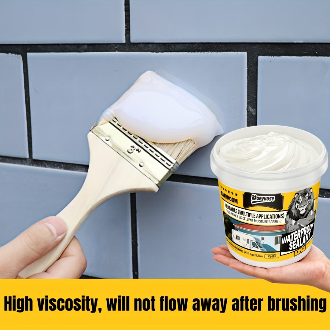 1kg/35oz DOEYVOSE Heavy-Duty Waterproof Sealant - Quick-Drying No-Residue Waterproofing Coating, Strong Adhesive for Ship Decks, Floors, Basements, Roofs, - & DIY Leakproof Seal (1kg Tube)