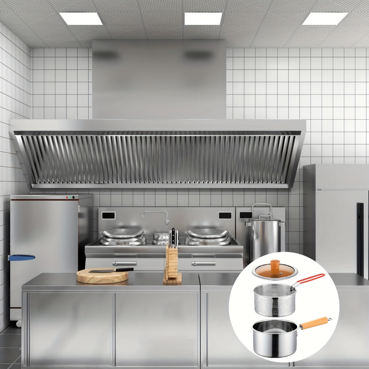 Stainless Steel Multi-Purpose Cookware Set with Frying Basket And Glass Lid - Non-Stick Saucepan, Deep Fryer, Noodle Boiler, Milk Pan, Food Steamer, Suitable for Induction & Gas Stoves