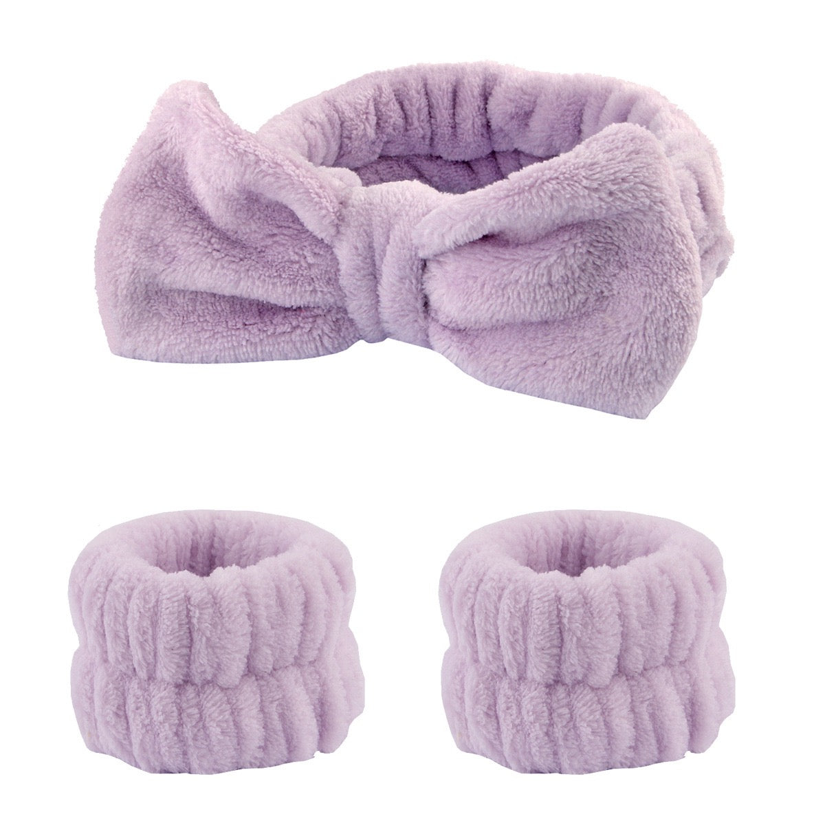 1pc/3pcs Cute Bow Hair Band And Wristband Set, Women Spa Headband For Washing Face, Makeup Hair Band, Skincare Headbands