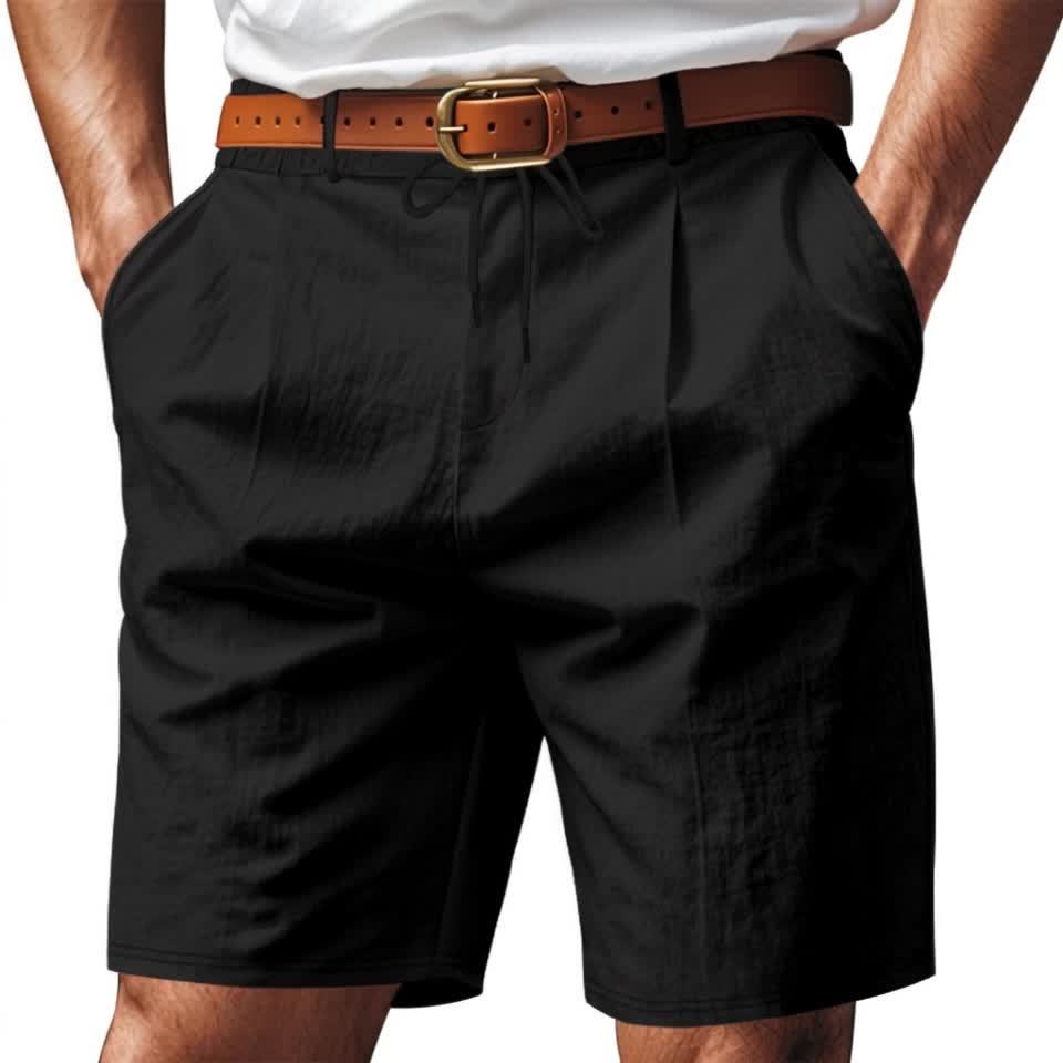 Men'S Casual Summer Linen Shorts - Light Gray, Breathable 5-Inch Shorts with Pockets, Perfect for Beach & Outdoor Activities, Casual Summer Wear|Relaxed Fit Shorts|Pocketed Shorts