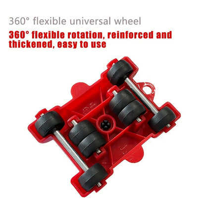 Eight-piece Furniture Moving Tool Set - 158.76 KG Load Capacity - Heavy-duty Steel Furniture Moving Tools, Easy Relocation and Moving Solutions - No Electricity Required, Durable and Reliable 360-degree Movement Tool for Home