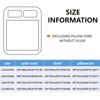 New Bedding Set, Fashionable, Soft, Comfortable And Durable (Including 1 Quilt Cover + 1 Bed Sheet + 2 Pillowcases)
