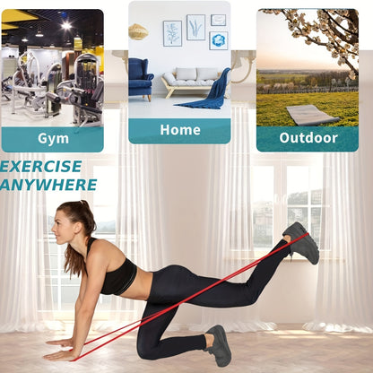 4pcs Set Resistance Bands with Stackable Tension - Exercise and Pull Up Assist Bands for Muscle Training, Workout, Fitness, Shaping - Medium Tension Level, TPE Material - Suitable for Gym, Home, Outdoor Use