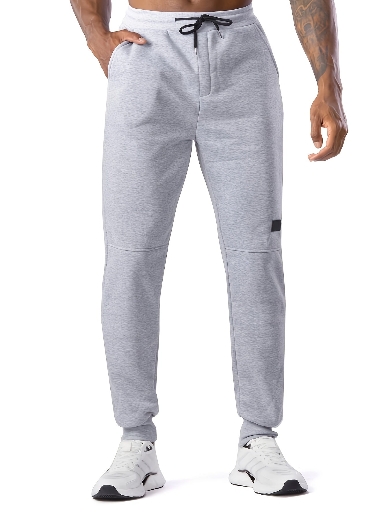 3pcs Men's Casual Athletic Joggers - Durable, Versatile & Warm Polyester Sweatpants with Drawstring Waist, Machine Washable - Black, Dark Gray, Navy Blue