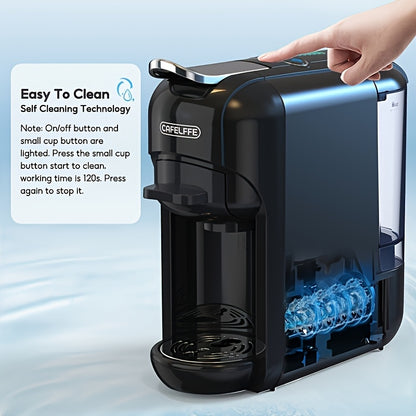 CAFELFFE 5-in-1 Multifunctional Capsule Coffee Machine | Hot/Cold | Compatible With NES Capsules, DG Capsules, K-Cup Capsules, ESEpod And Ground Coffee | Automatic Coffee Maker For Home & Office | Great Gift For Family/ Fathe