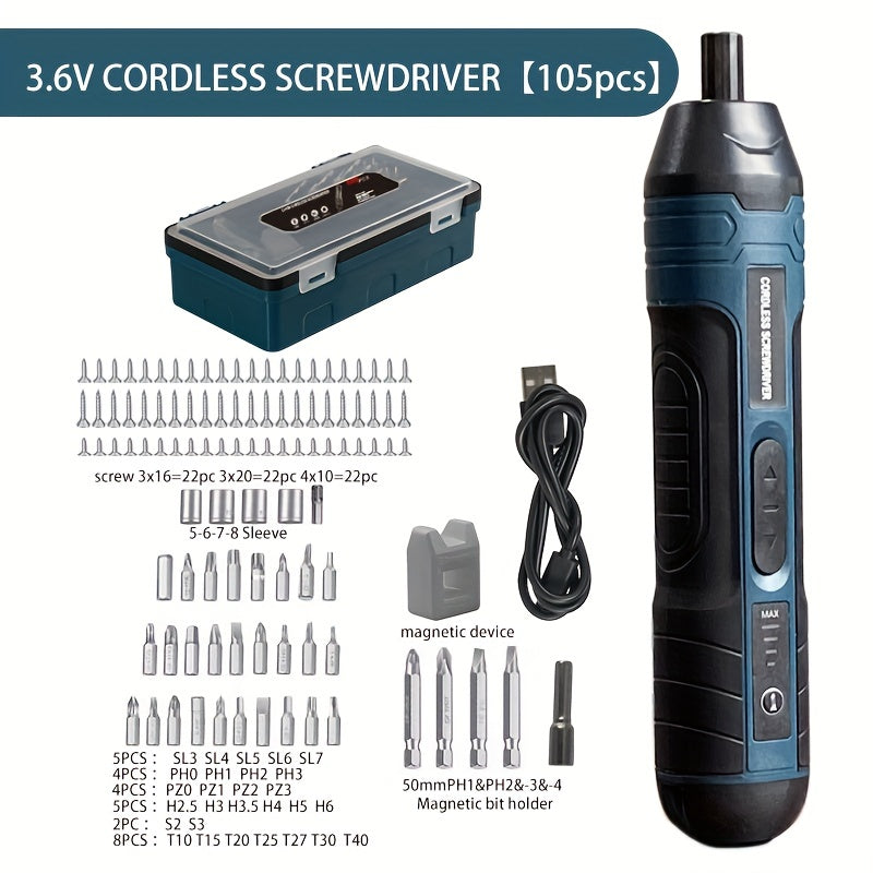 3.6V lithium cordless screwdriver Cordless Electric Screwdriver Set Power Screwdriver 4 torque setting