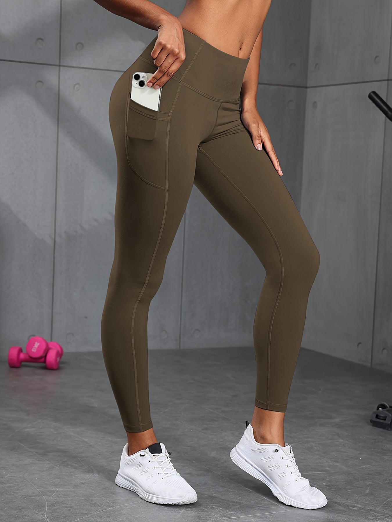 3pcs Women's High-waisted Side Pocket Casual Trousers with Special Hip Design, Versatile Butt-lifting Spring and Autumn Trousers