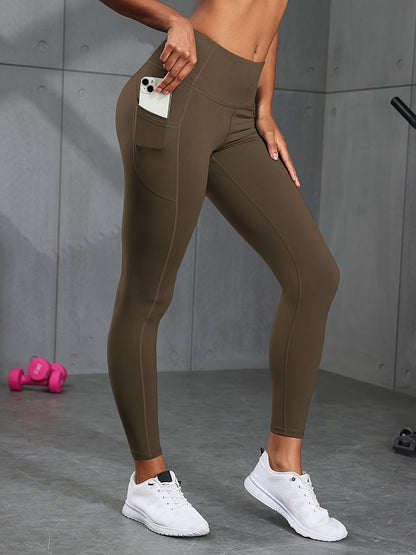 3pcs Women's High-waisted Side Pocket Casual Trousers with Special Hip Design, Versatile Butt-lifting Spring and Autumn Trousers