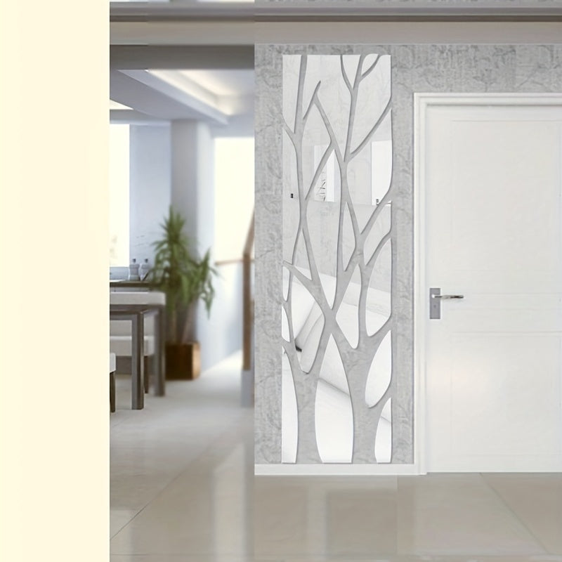 Cross-border Acrylic Three-dimensional Mirror Branch 3D Wall Sticker Living Room Dining Room Entryway TV Background Wall Painting Home Decor