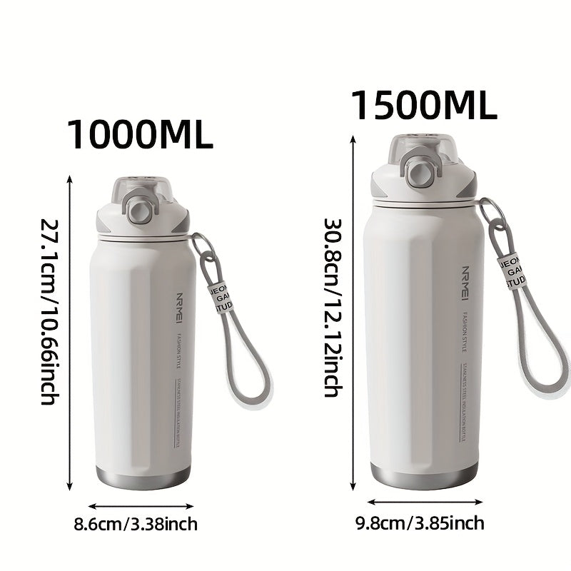 A 1500Ml Stainless Steel Thermos That Keeps Drinks Cold for 24 Hours, Is Leak-Proof, And Free of BPA, Featuring a Portable Handle. It'S an Ideal Gift for Outdoor Activities, Camping, Hiking, And Perfect for Valentine'S Day, M