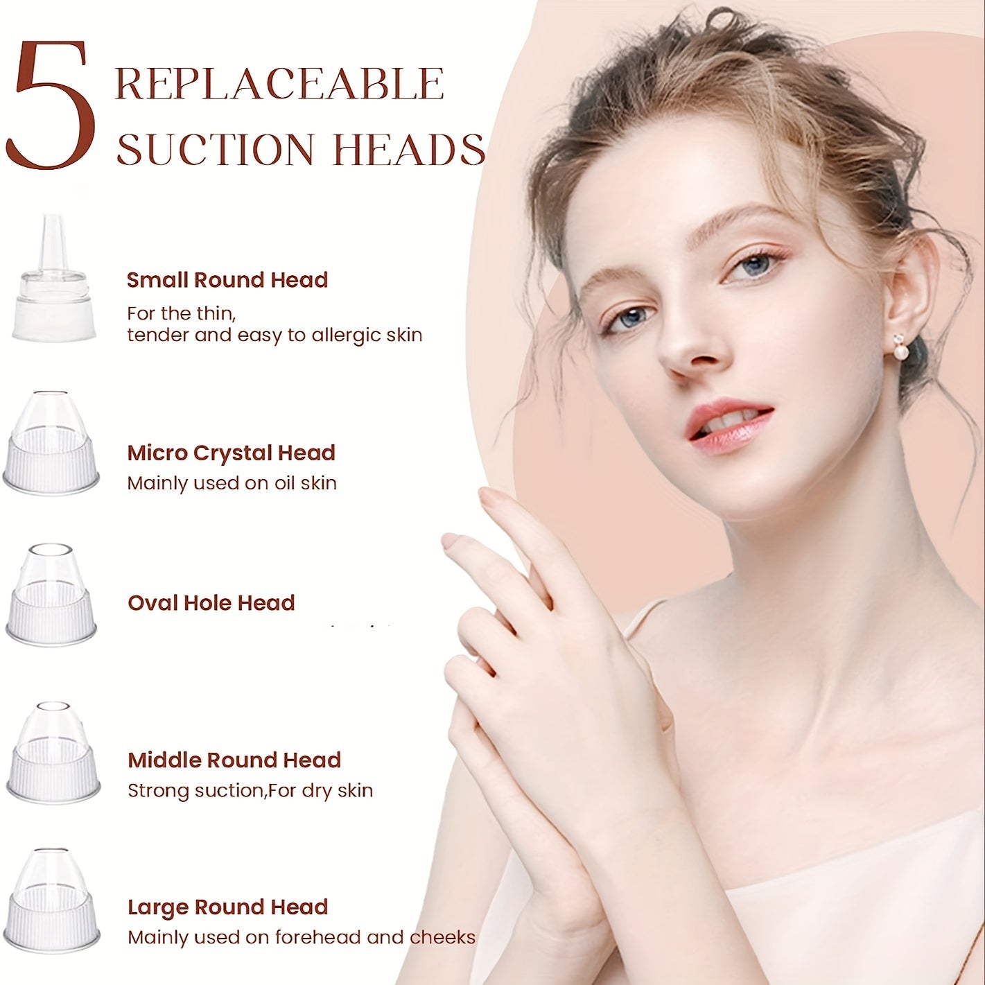 2025 New Facial Pore Vacuum Blackhead Remover, Facial Pore Cleaner - 3 Suction, 5 Probes, USB Rechargeable Facial Cleaning Kit - Adult Facial Electric Cleaning Tool, Birthday Gift, Mother'S Day