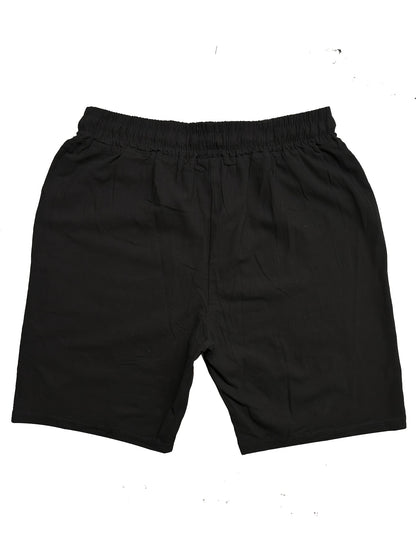 Men's Summer Shorts, Drawstring Elastic Waist, Straight Leg Solid Color Breathable Casual Beach Capri Pants - Three-Pack