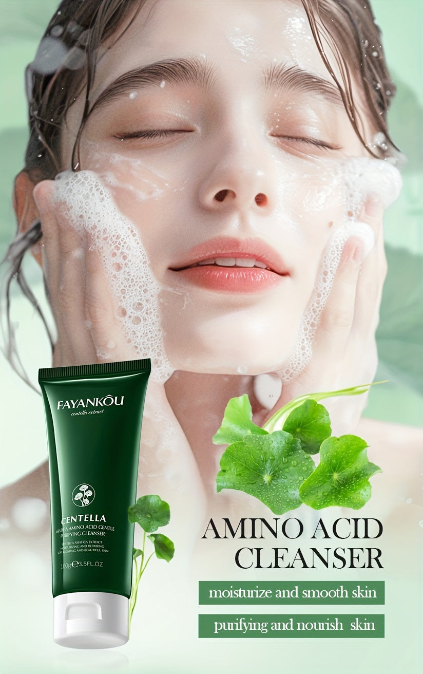 Centella Asiatica Amino Acid Facial Cleanser 100g - Gentle, Deep Cleansing & Moisturizing for Smooth, Radiant Skin | Oil Control, Hyaluronic Acid Infused, Fragrance-Free