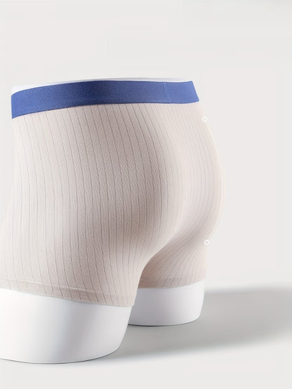 4pcs Men's Underwear, Cotton Breathable Soft Comfy Skin-friendly Stretchy Boxer Briefs Shorts, Perfect For Everyday Wear