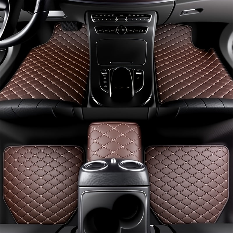 5pcs Luxury Car Floor Mats, All-Season Universal Fit, Easy to Clean, Anti-Slip, for Sedan, Truck & SUV Interior Protection