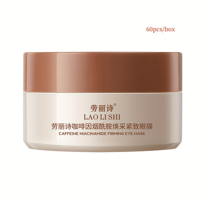 60 máscaras de olhos com cafeína e peptídeos - Infundidas com ácido hialurónico e niacinamida, refirmantes, radiantes e hidratantes para todos os tipos de pele. Máscaras de olhos em gel sem álcool.