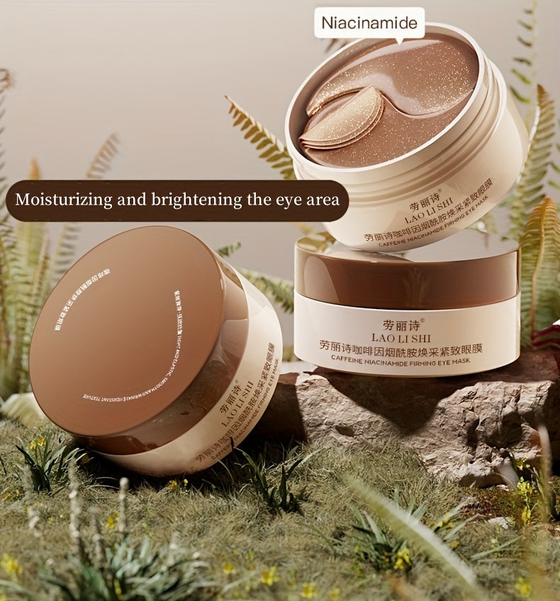 60 máscaras de olhos com cafeína e peptídeos - Infundidas com ácido hialurónico e niacinamida, refirmantes, radiantes e hidratantes para todos os tipos de pele. Máscaras de olhos em gel sem álcool.