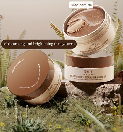 60 máscaras de olhos com cafeína e peptídeos - Infundidas com ácido hialurónico e niacinamida, refirmantes, radiantes e hidratantes para todos os tipos de pele. Máscaras de olhos em gel sem álcool.