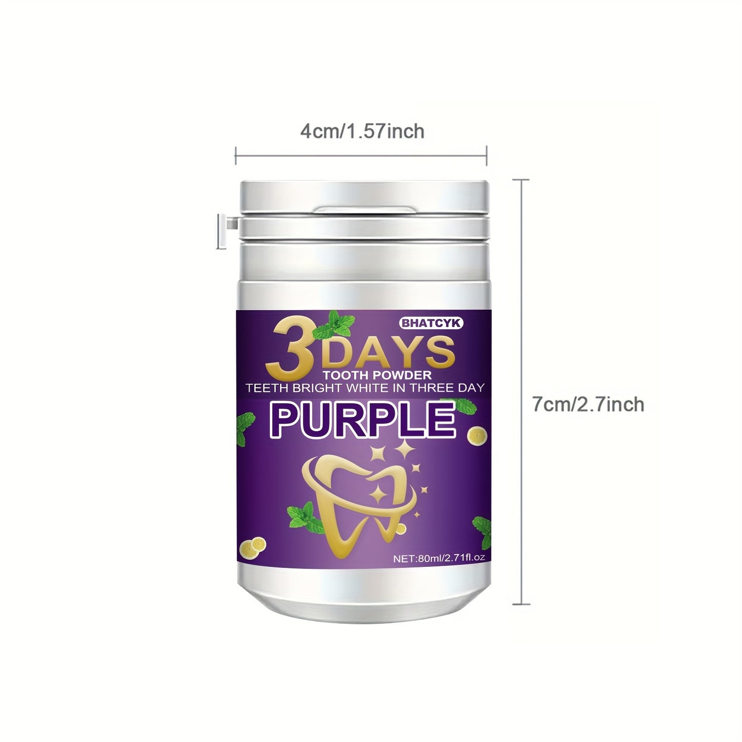 1pc Purple Teeth Whitening Powder, Deep Cleaning Tooth Polish, Tooth Cleaning Powder For Daily Life