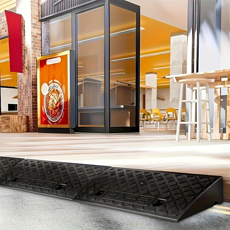 2pcs Heavy-Duty Portable Ramps with Non-Slip Surface - 5cm Height, Durable Plastic Construction for Cars, Motorcycles, Wheelchairs & Pets - Easy to Use for Loading & Unloading, Accessibility Ramp for Outdoor Use, Ramp for Car