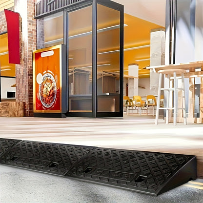 2pcs Heavy-Duty Portable Ramps with Non-Slip Surface - 5cm Height, Durable Plastic Construction for Cars, Motorcycles, Wheelchairs & Pets - Easy to Use for Loading & Unloading, Accessibility Ramp for Outdoor Use, Ramp for Car