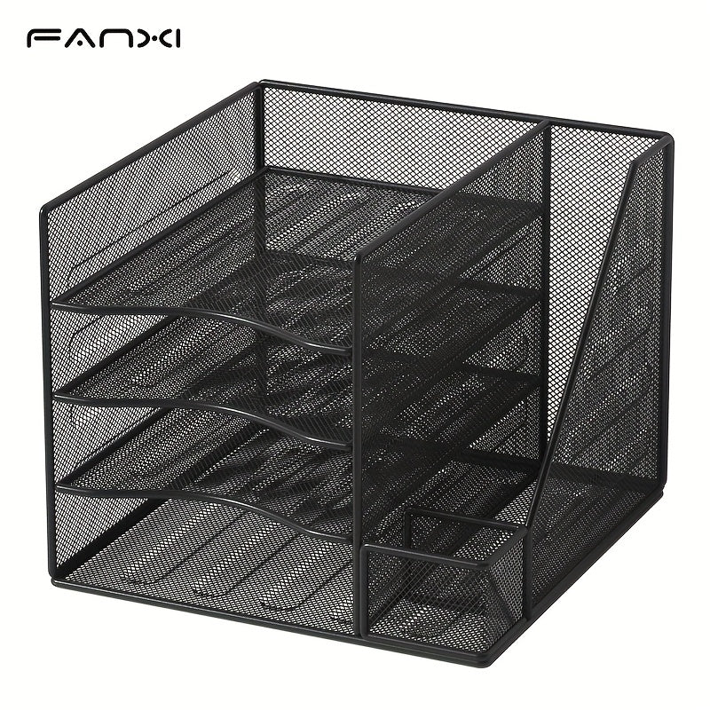 Iron Paper Organizer, Letter Tray, Document Data Bookend, Desk File Organizer, for Office, Home or School