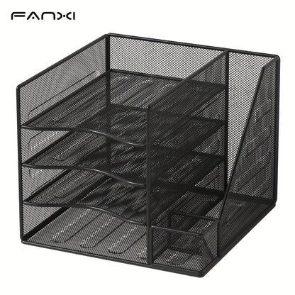 Iron Paper Organizer, Letter Tray, Document Data Bookend, Desk File Organizer, for Office, Home or School