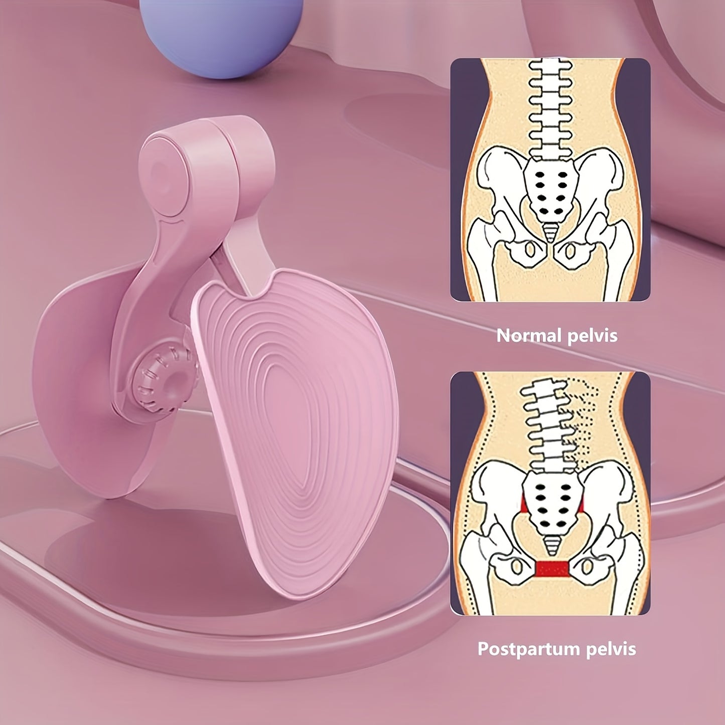 Aparelho de Kegel para Treino dos Músculos do Pavimento Pélvico - Rosa, Ideal para Treinar os Músculos da Coxa, Equipamento de Ginástica Doméstica para Mulheres