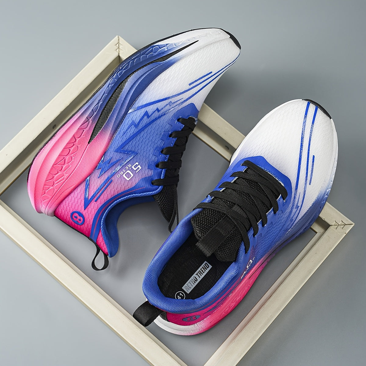 Men'S Lightweight Running Shoes - Gradient Color Athletic Sneakers (Turquoise to Yellow), Breathable Cushioned EVA/TPR Sole, Lace-Up Gym Shoes for Jogging, Training, Everyday - All-Season Performance Footwear with Non-Slip TP