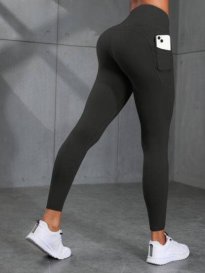 3pcs Women's High-waisted Side Pocket Casual Trousers with Special Hip Design, Versatile Butt-lifting Spring and Autumn Trousers