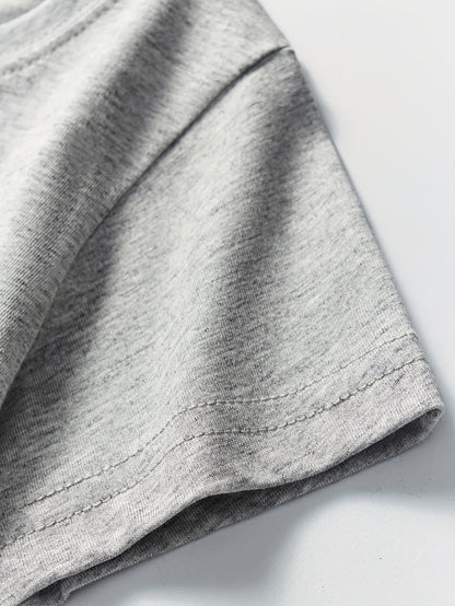 T-shirt de manga curta para criança em algodão com estampa de escavadora de desenho animado, respirável e moderna para o verão.