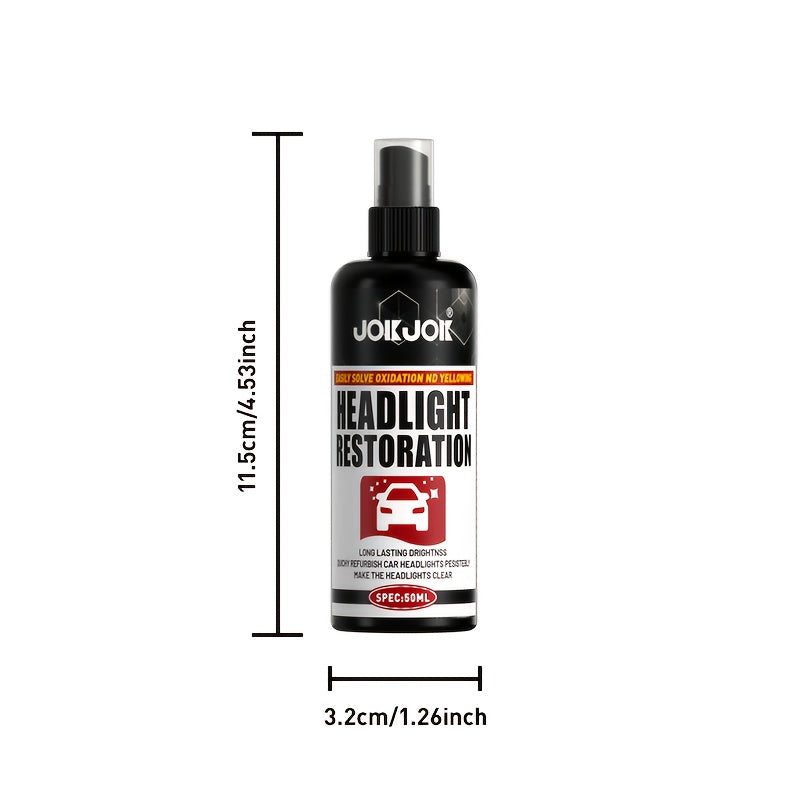 50ml Ceramic Headlight Restoration Spray, Premium Car Headlight Repair Tool - Remove Yellowing and Oxidation, Restore Clarity, Long-lasting Light Coating Protective Spray