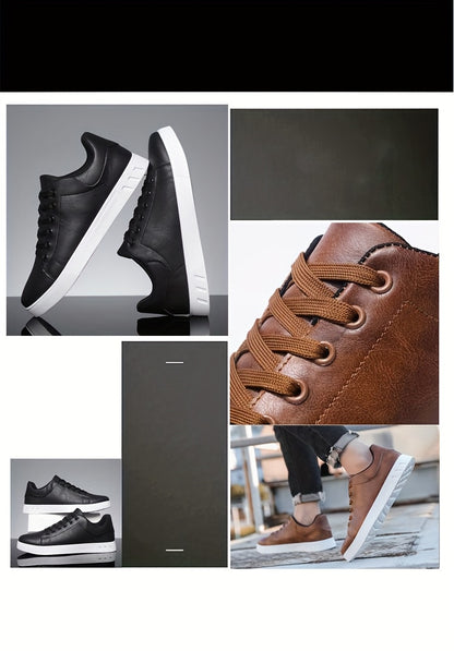Men's Stylish Brown Sneakers - Casual & Sporty Lace-Up Shoes with Durable PVC Sole, Comfortable Fabric Lining for Casual Attire, Fitness Training, and Gym - Low-Top Design, Gym Footwear | Casual Fitness Shoes | Upper