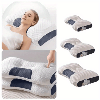 2pcs Ergonomic Adjustable Neck Pillows - Soft Shell with Modern Zipper Design, High-Quality Polyester Fill, Machine Washable, White - Ideal for Home & Bedroom Decor, All-Season Comfort, Plush Pillow, Zippered Pillowcase, Slee