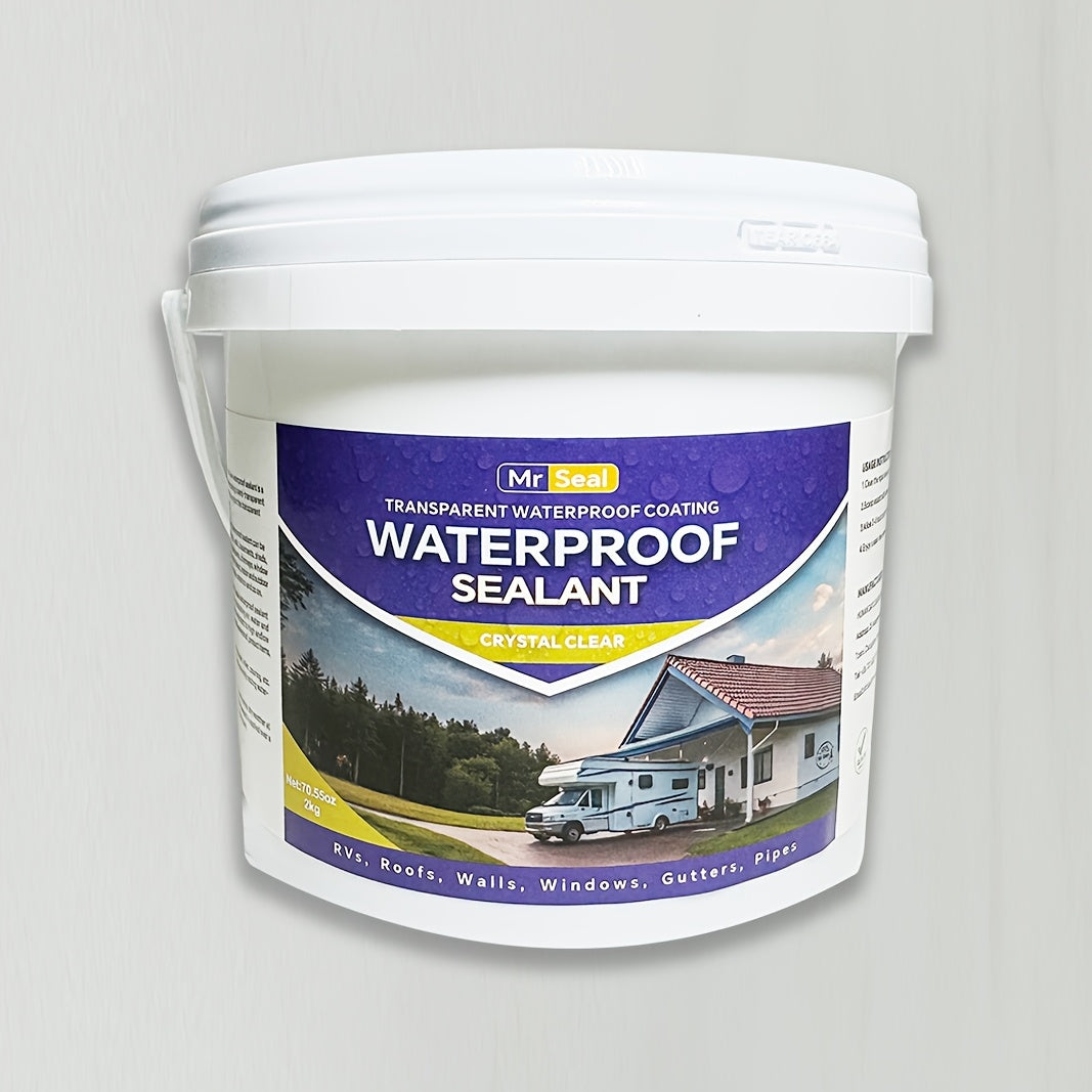 2kg RV Transparent Waterproof Sealant - Covers Up to 160 SqFt @ 1/12" Thickness, Ideal for RV Roof, Windows, Gutters & More, Durable & Flexible Sealant for Home Improvement, Roof Sealant, Versatile Sealant, Highquality Sealan