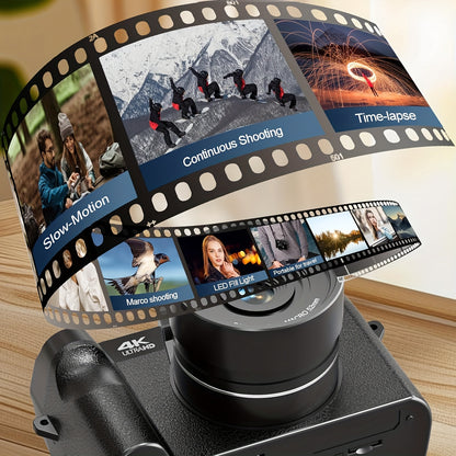 NBD Digital Camera, 48MP Cameras for Photography with WiFi & App Control, 4K Vlogging Camera, Compact Camera, Perfect for Entry-Level Users and Beginners with Macro&Wide Lens-32GB Card