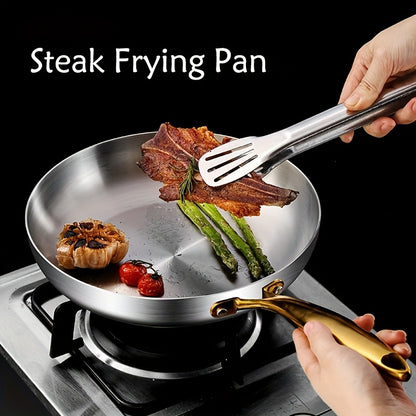 Sunfiona Tri-Ply Stainless Steel Frying Pan Set of 3,21.84/23.88/25.91/27.94/29.97cm Chef's Pans,Skillets,Induction Cookware,Pots and Pans Set,Dishwasher and Oven Safe