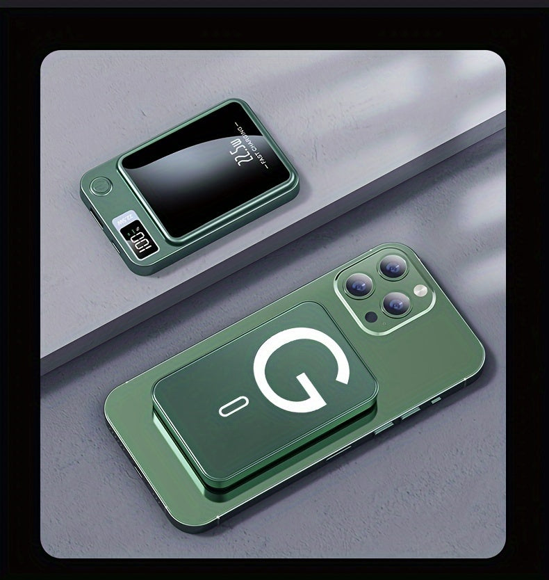 1pc KOILAGER 10000mAh Portable Power Bank with Ultrathin Magnetic Wireless Charging, 22.5W Super Fast Charge, PD20W Bi-directional Fast Charging, 15W Wireless Power, LED Display, Dual Power USB/Type-C for iPhone 16/15pro/14ma