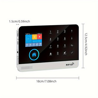 WiFi + GSM Auto-dial Smart Home Security Alarm System 433MHz LCD Display Alarm Panel Door Window Sensor PIR Motion Sensor Kit APP Remote Control Compatible With Alexa Google Home