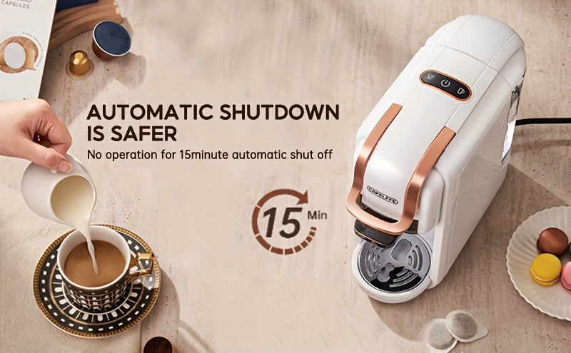 Máquina de café multifuncional em cápsulas CAFELFFE | Máquina de expresso italiana | Uso quente e frio | Aquecimento rápido | Compatível com cápsulas NES, DG e ESEpod | Máquina de café automática para casa e escritório | Ótima opção de presente para D