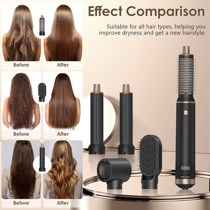 5in 1 Hair Styler Hot Air Brush Detachable Hair Hot Brush Air Curler Air Curling Wrap Styler Upgrade Hot Air Brush Curling Iron Brush Hair Styling Tools for Curling Straightening, Hair Straightening Tool, Salon Styling Tool,