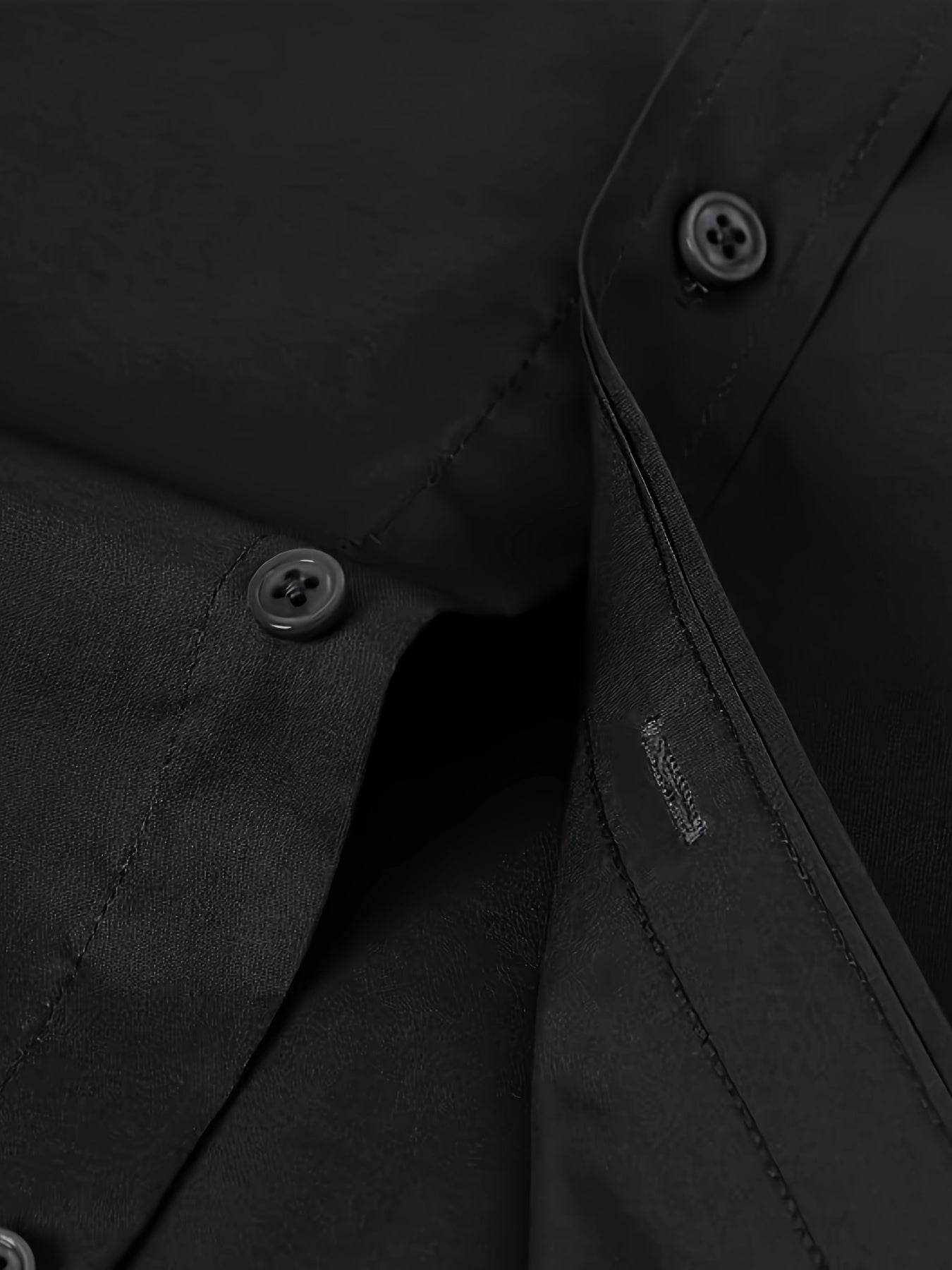 Men'S Slim Fit Long Sleeve Shirt - 55% Cotton, 40% Polyester, 5% Spandex, Solid Color, All-Season, Woven Fabric, Button-Up, Lapel Collar, Casual Weekend Wear, 125g/m²