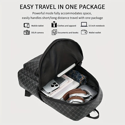 Men's & Women's Large Capacity Lightweight Backpack - 39.62cm Laptop Computer Bag, School Travel Backpack with Tablet Pocket, High Quality Backpack for College, Commuting, & s (Black/Grey, Casual/Dressy)