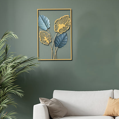 3pcs Mounted Metal Wall Decor, Thick Minimalist Metal Wall Art, Modern Metal Leaf Wall Hanging, Suitable For Sofa Backdrop Bedroom And Living Room, Golden Classic Style, No Frame, 43.94x 29.97 Cm