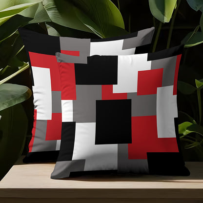 2pcs Modern Geometric Throw Pillow Covers, 45.72x45.72 cm, Dual-Sided Design, Soft Polyester, Zip Closure - Perfect for Living Room & Bedroom Decor (Inserts Not Included)